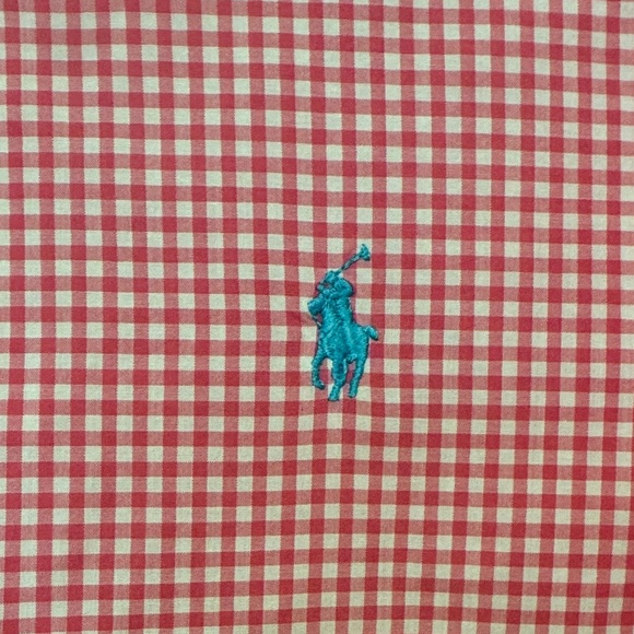 Ralph Lauren Blue Label Pink Gingham Shirt, size Medium, Valentine’s Day - Picture 2 of 9